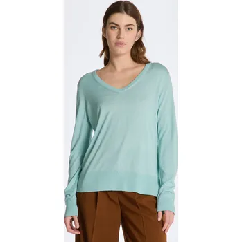 Dámský svetr SVETR GANT FINE KNIT V-NECK IBIZA BLUE