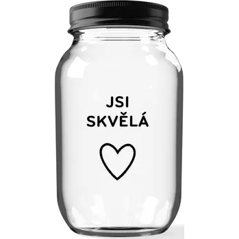 Sklenice Úklid pro klid Sklenice JSI SKVĚLÁ Velikost: 3,68 l, Typ písma: Tiskací