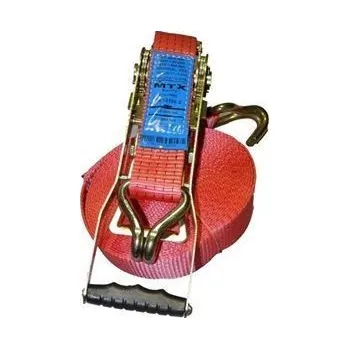 Upínací popruh Pás upínací 5t/6m s hákem a ráčnou červený