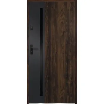 Vchodové dveře Kovové vchodové dveře S68 Arteo 90P ořech otevírání dovnitř