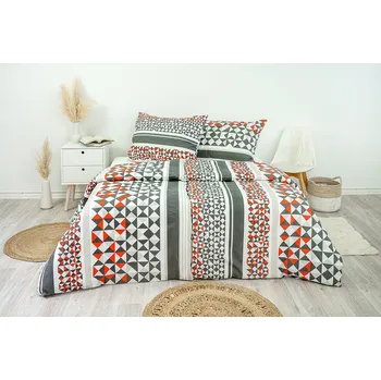 Povlečení Stanex Ložní povlečení bavlněné střepy šedé (LS288) rozměr: 140 x 200 + 90 x 70, Zapínání: Knoflíkové