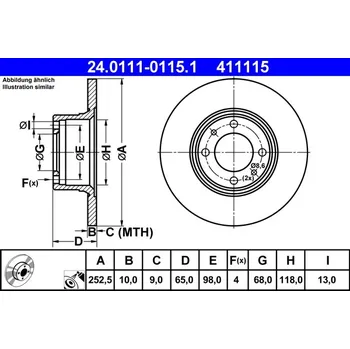 Brzdový kotouč Brzdový kotouč ATE 24.0111-0115.1