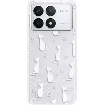Pouzdro na mobilní telefon Odolné silikonové pouzdro iSaprio - Cat pattern 05 - white - Poco F6 Pro