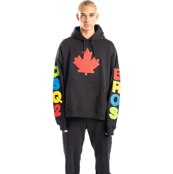 Pánská mikina Černá mikina Maple Leaf s kapucí Dsquared2 Icon - oversize, Velikost: XS