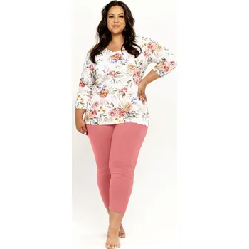 Dámské pyžamo Komfortní dámské pyžamo Taro bílé 3/4 délky, bílá 3xl i170_3262-3XL-01-AW-24-25
