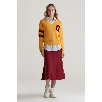 Dámská sukně SUKNĚ GANT SUPERFINE LAMBSWOOL SKIRT PLUMPED RED