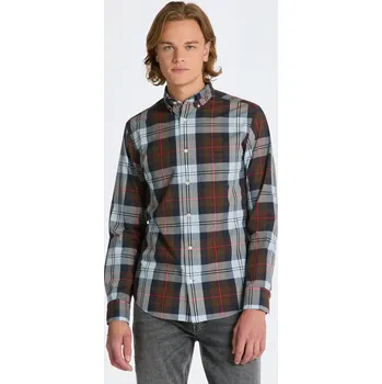 Pánská košile KOŠILE GANT REG POPLIN LARGE CHECK SHIRT RICH BROWN