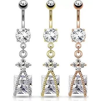 Piercing Piercing do pupíku z chirurgické oceli Kostka