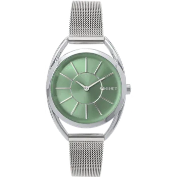 Hodinky MINET Stříbrné náramkové dámské hodinky ICON GREEN MESH MWL5223