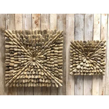 Obraz Dekorace čtverce z naplaveného dřeva Velikost: Malý