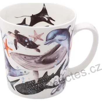 Stolování SEA CREATURES velký porcelánový mega hrnek mořští tvorové: delfíni, kosatka, želvy a chobotnice