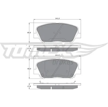 Brzdová destička Sada brzdových destiček, kotoučová brzda TOMEX Brakes TX 17-01
