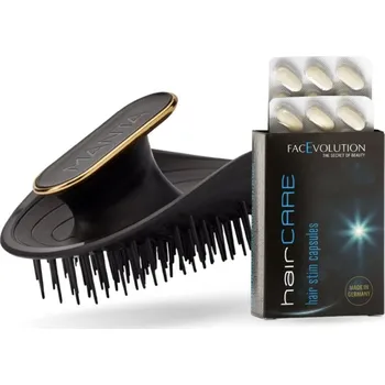 Doplněk stravy Masážní hřeben Manta + Facevolution kapsle podporující růst vlasů