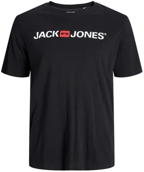 Pánské tričko JACK & JONES Plus Size Logo 12184987 černé