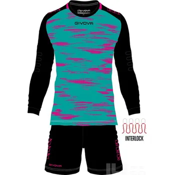 Brankářský komplet GIVOVA DIFESA, barva 7939 petrolejová - zářivě růžová, velikost L