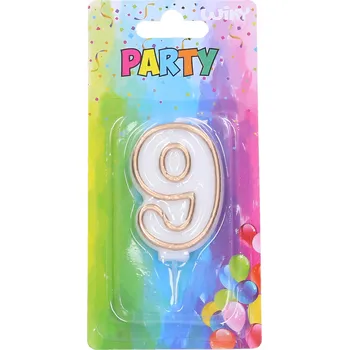 Dortová svíčka Wiky Párty svíčka 9 - zlatá