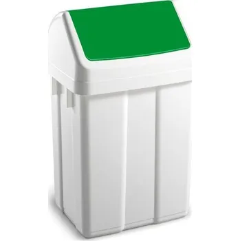 Podlahový mycí stroj Koš na odpad Max, 12 l, výklopné víko, zelený