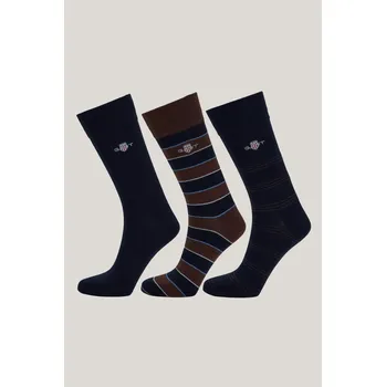 Pánské ponožky PONOŽKY GANT SHIELD TIE STRIPE SOCKS 3-PACK GB EVENING BLUE