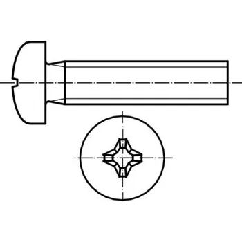 Šroub Šroub s kříž. drážkou půlkul. hlava dle din 7985 m 2x 12 pevnost 5.8 zinek bílý