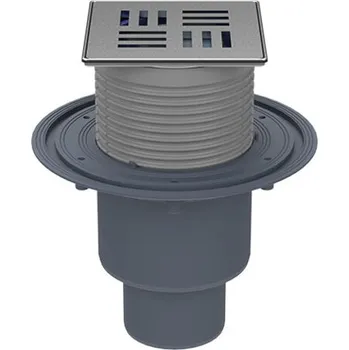 Odvodňovací žlab HL podlahová vpust DN50/75/110, svislý odtok, z.u. Primus blue (suchý sifon), 121x121 mm, Klick-Klack/115 x 115 mm mřížka Nil, nerez (HL310Prblue-3124)