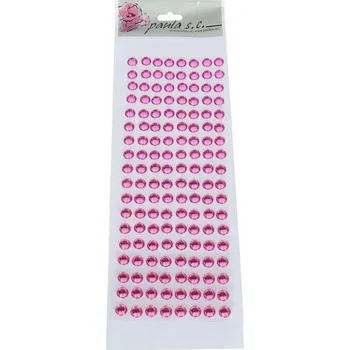 samolepka Samolepky 3D, půlperličky, RŮŽOVÉ, 10mm, arch