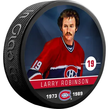 Puk Inglasco / Sherwood Puk Larry Robinson #19 Montreal Canadiens NHL Souvenir Collector Hockey Puck