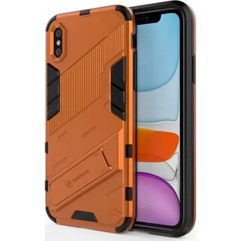Pouzdro na mobilní telefon Odolný ochranný kryt se stojánkem pro iPhone XR - oranžový