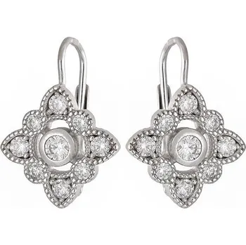 Náušnice Zlaton Náušnice bílé zlato visací s kamenem 2cm 3.35g 000862508225