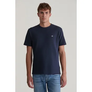 Pánské oblečení TRIČKO GANT TEXTURED SS TSHIRT EVENING BLUE