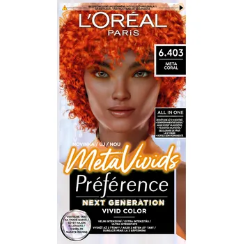 Vlasová kosmetika Zesvětlovač a barva na vlasy Loréal Paris Préférence Meta Vivids - 6.403 meta coral - intenzivní měděná - L’Oréal Paris + dárek zdarma