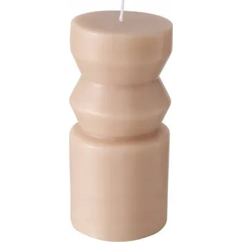 Svíčka DEKORATIVNÍ PARAFÍNOVÁ SVÍČKA béžová 14 x 6,5 cm
