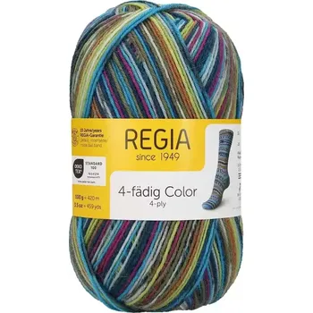 Příze Regia 4-Ply Color 3081 lime-sierra color (Ponožková příze Regia 3081 lime-sierra color)