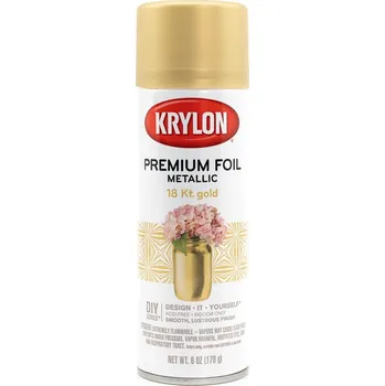 Barva KRYLON Premium Foil metalická ve spreji GOLD-ZLATÁ 18KT