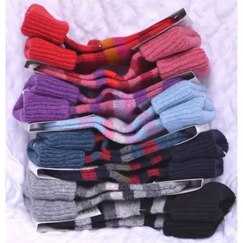 Diba Dětské vlněné teplé ponožky proužkované vel. 9 (32 -34) Hnědé