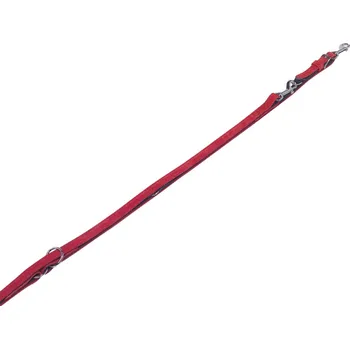 Vodítko pro psa Nobby VELOURS vodítko ze semišové kůže S-M 2 m červená