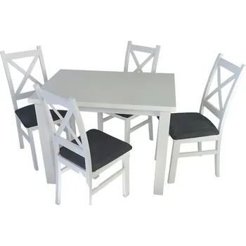 Jídelní set Jídelní sestava 4+1 LABRUM 100x70 cm bílá/potah Moric 8
