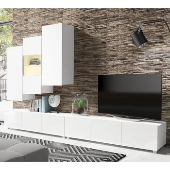 Obývací stěna Obývací stěna CALABRINI b | 300 cm | 5 dílů H1 | bílá lesk