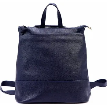 Modrý kožený batoh Luka no. 32, obsah cca. 7 l, na formát A4