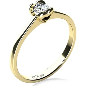 Prsten Couple, Sophia – zásnubní prsten ze žlutého zlata se zirkonem, vel. 58, prům. 18.5 mm, 585-68-1-4038.0Z00.0.58.001