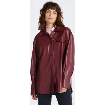 KOŠILE GANT RELAXED FAUX LEATHER OVERSHIRT PLUMPED RED