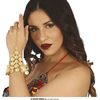 Karnevalový doplněk Guirca Fiestas Španělsko Náramek se zlatými mincemi