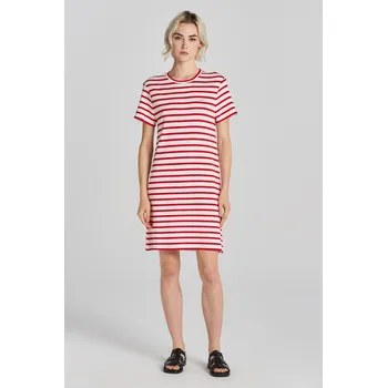 Dámské šaty ŠATY GANT STRIPED SS T-SHIRT DRESS BRIGHT RED
