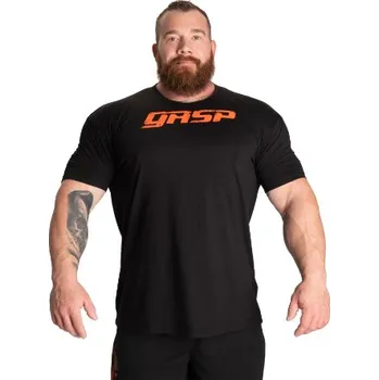 Pánské tričko Gasp LEGACY GYM TEE BLACK/FLAME – tričko Gasp černo-oranžové Velikost: XXL