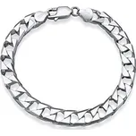 Masivní stříbrný řetěz na ruku SQUARE CURB Pancr 8 mm varianta 24 cm