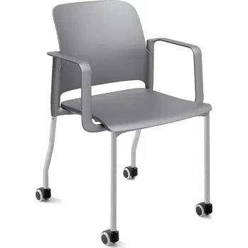 Jednací židle MAYER CLASS3 25C4 08 A BARVA PLASTU: P01 ČERNÁ, BARVA PODNOŽE: 08 STŘÍBRNÁ