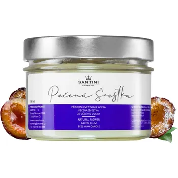 Svíčka Santini Přírodní svíčka ze včelího vosku - Pečená švestka