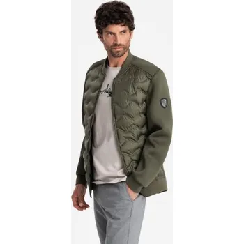 Męska pikowana kurtka bomber ciemnozielony oliwkowy