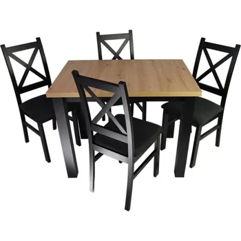 Jídelní set Jídelní sestava 4+1 LABRUM 100x70 cm černá/artisan/Moric 8