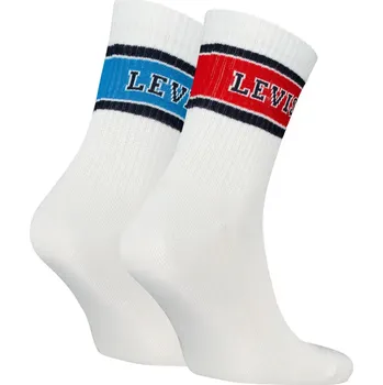 Pánské ponožky LEVI'S® STŘEDNÍ PONOŽKY SPORT LOGO 2P, - WHITE COMBO 35/38