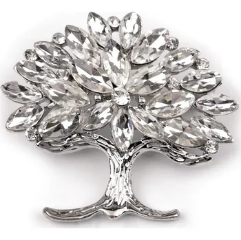 Náramek Brož s broušenými kamínky strom života, malé, 1 crystal